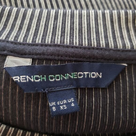 French Connection Striped Ribbed Dress Sz 4 - Picture 8 of 11